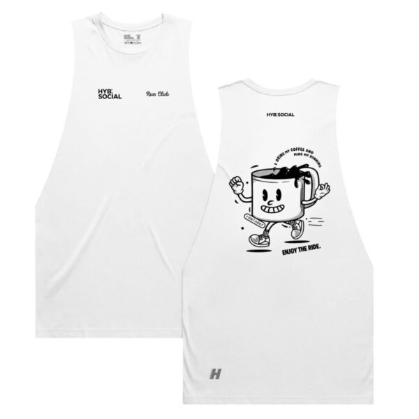 Coffee Run White Tank